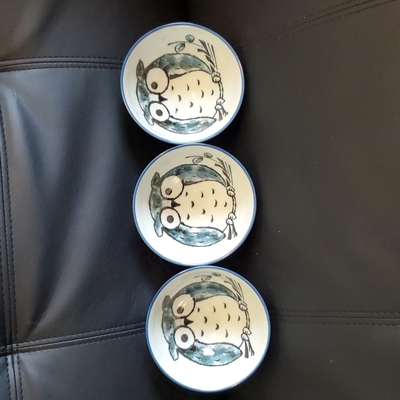 Other - Rice bowls with owls set of 3